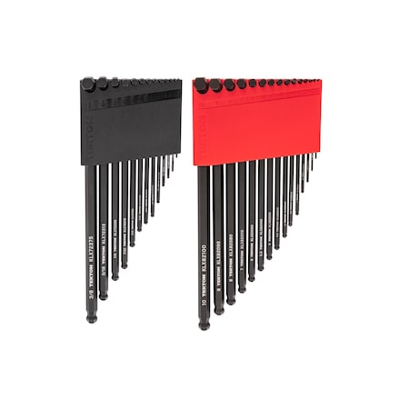 Tekton Ball End Hex L-Key Set with Holder, 28-Piece (0.050-3/8 in., 1.3-10 mm) KLX91302